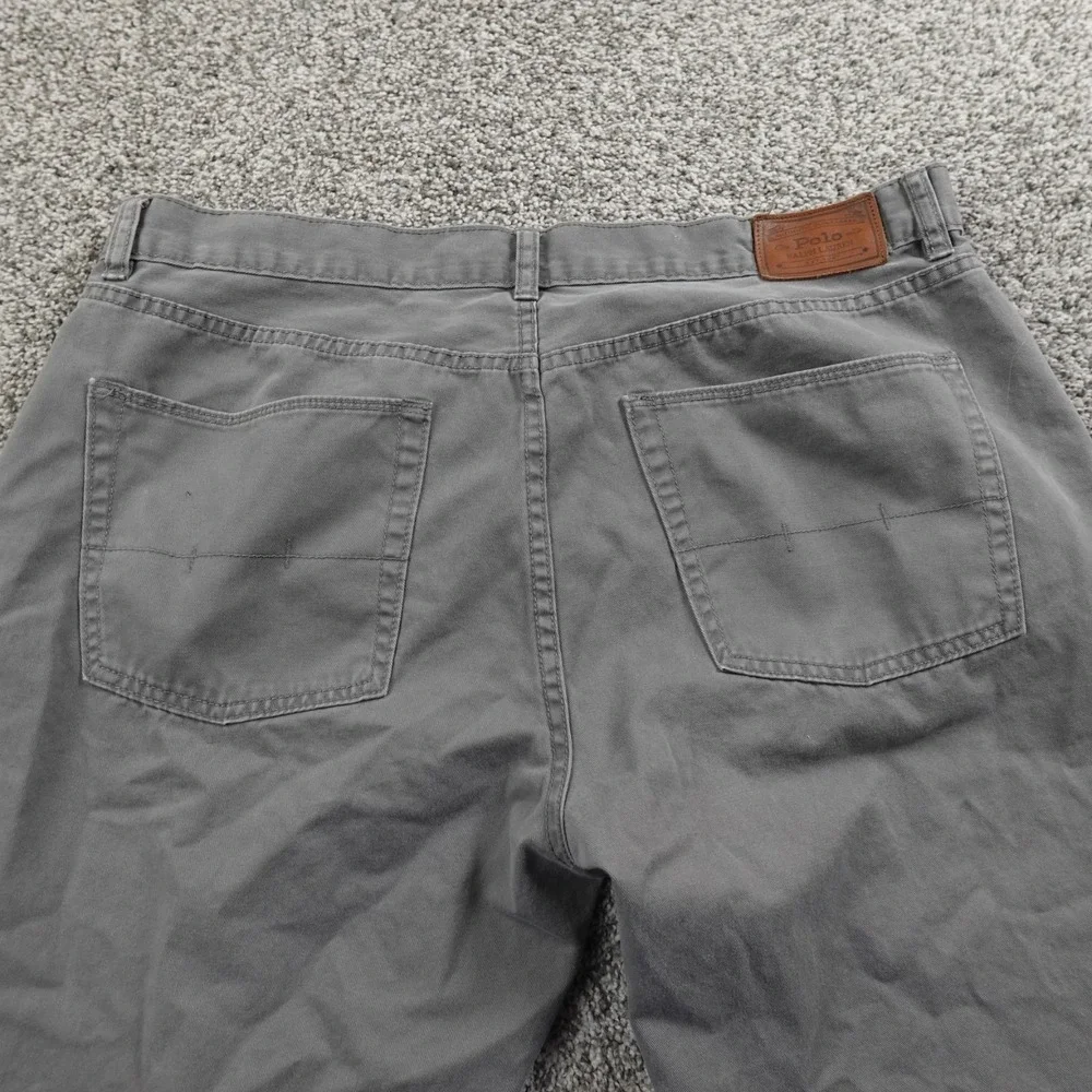 VTG Polo Ralph‎ Lauren Jeans Mens 38X32 Gray Denim Pants 650 Straight Preppy PRL